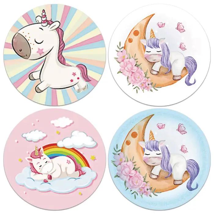 Autocollant licorne de dessin animé pour enfants