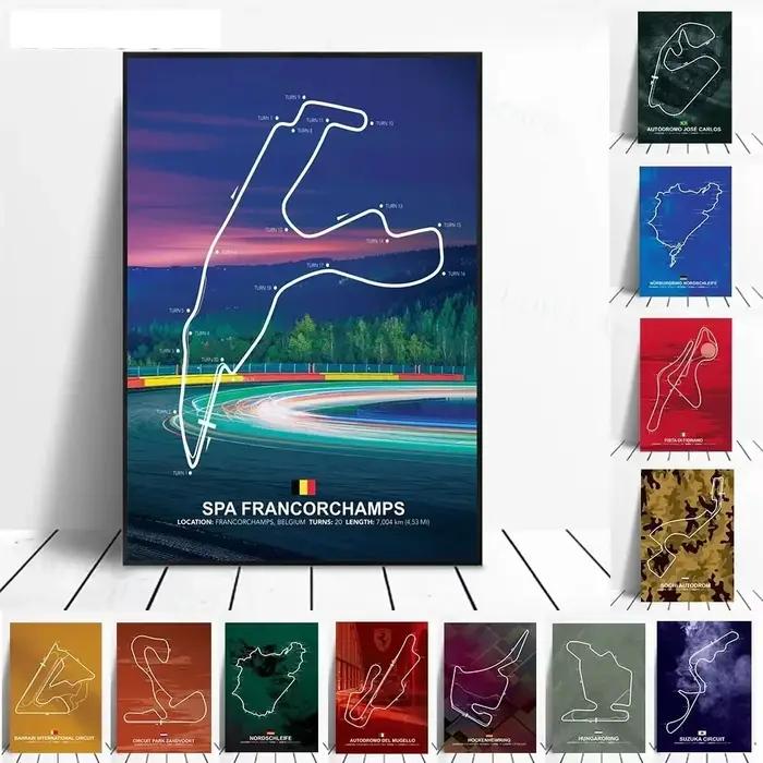 Peinture sur toile du circuit de piste Imola de formule 1