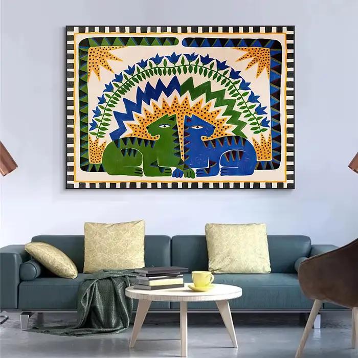 Affiche abstraite de léopard de prairie d'Egypte