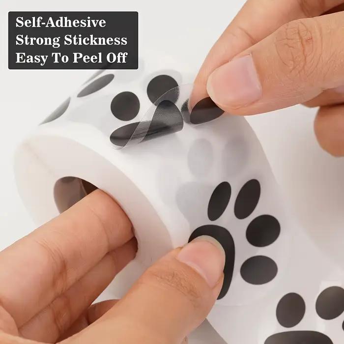 500 autocollants transparents imprimés de pattes – étiquettes décoratives auto-adhésives solides pour animaux de