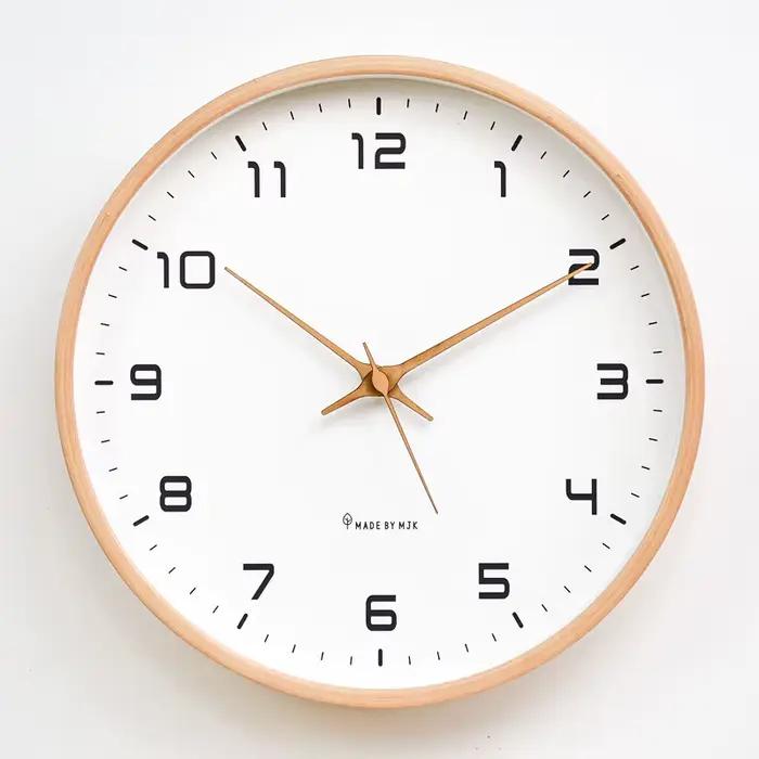 2025 nouveau 10/12/14 pouces nordique en bois massif Simple horloge murale salon décoration de la maison silencieux