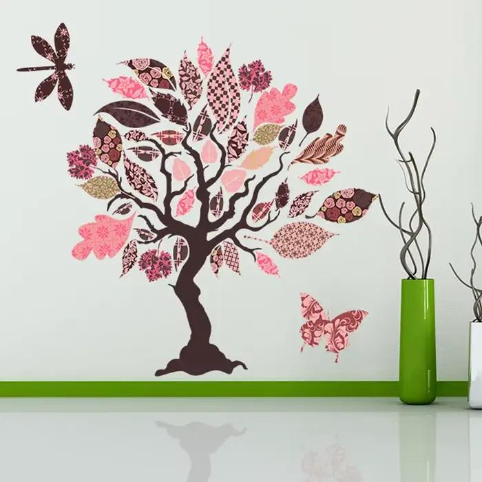 Autocollant Mural arbre coloré