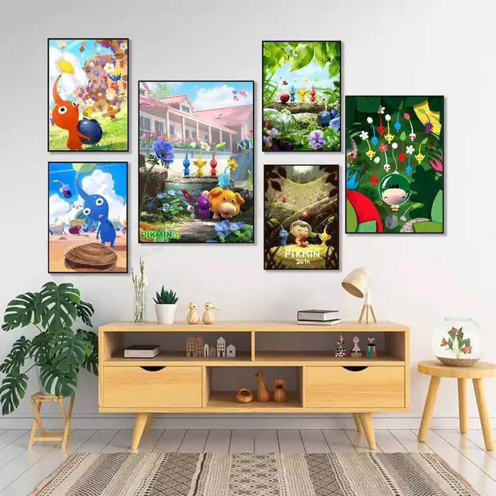 Affiche de dessin animé p-pikmins