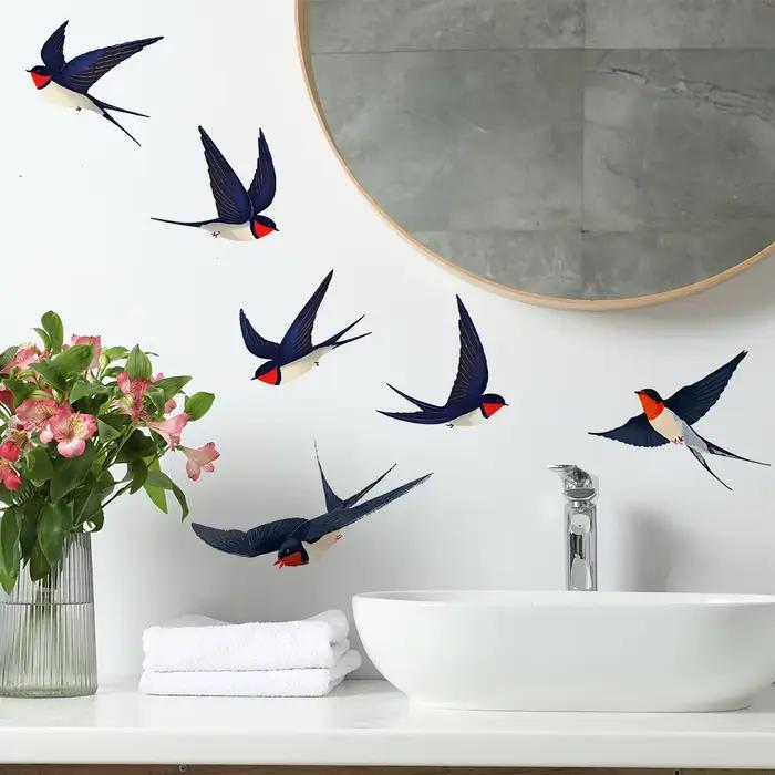 Décoration murale auto-adhésive Flying Swallow pour salon