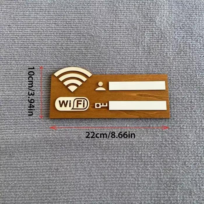 1 plaque rustique en bois pour mot de passe Wi-Fi, indicateur de réseau sans fil mural vintage, accessoire de décoration polyvalent pour la maison
