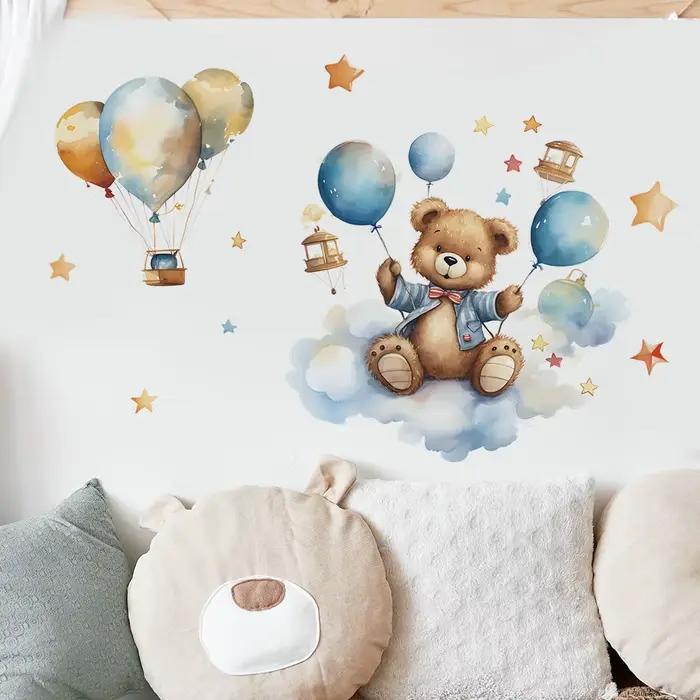 Autocollants muraux décoratifs en vinyle ours pour enfant