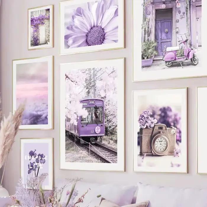 Image de paysage de fleur violette
