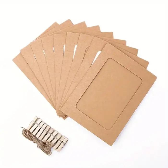 Cadre Photo en Carton avec Clips en Bois