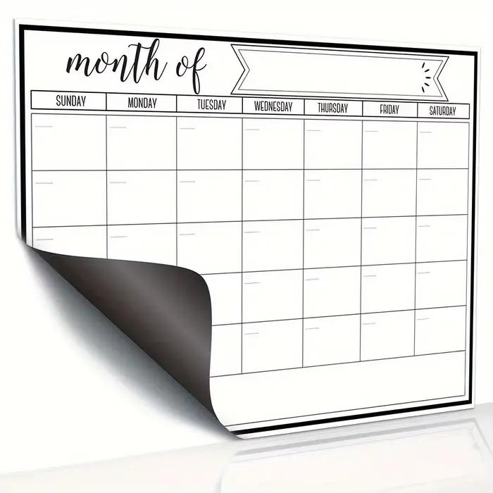 Calendrier magnétique pour réfrigérateur – Support magnétique puissant