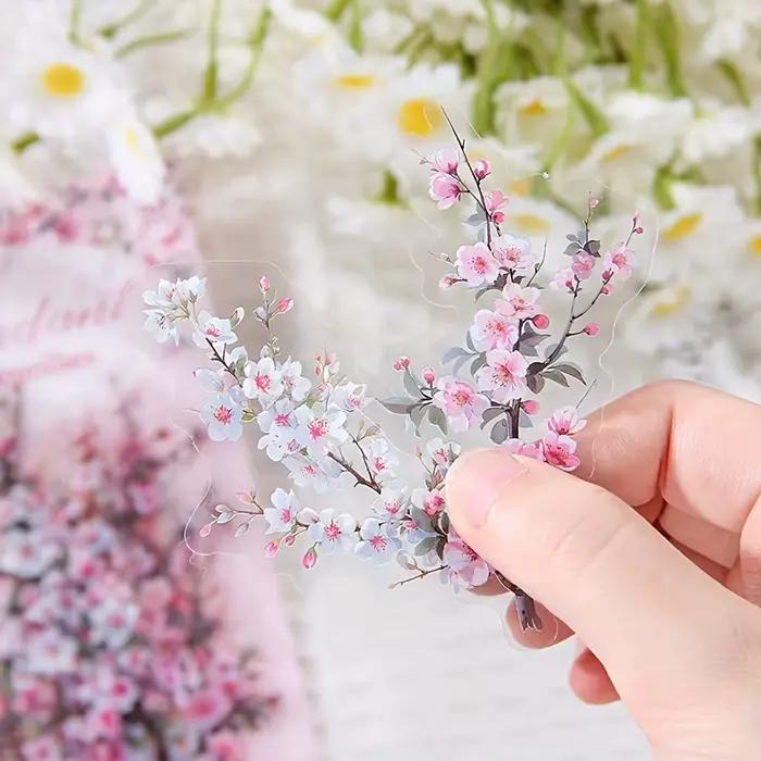 Autocollant imperméable Vintage plante fleurs PET