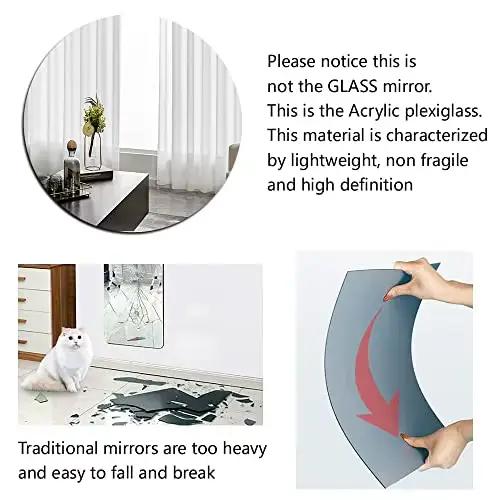 Autocollants muraux ronds et carrés en miroir