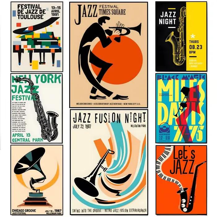 Affiche vintage amusante du Festival de musique Jazz suisse