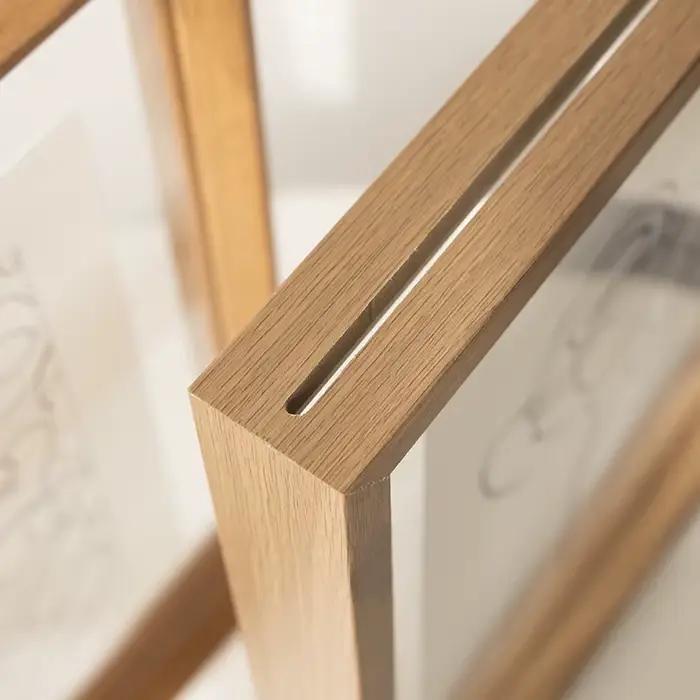 Cadre photo mural flottant en bois massif