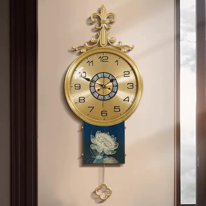 Pendule jeu horloge murale de luxe salon Unique esthétique horloge murale Style classique Orologio Da Parete décoration accessoires