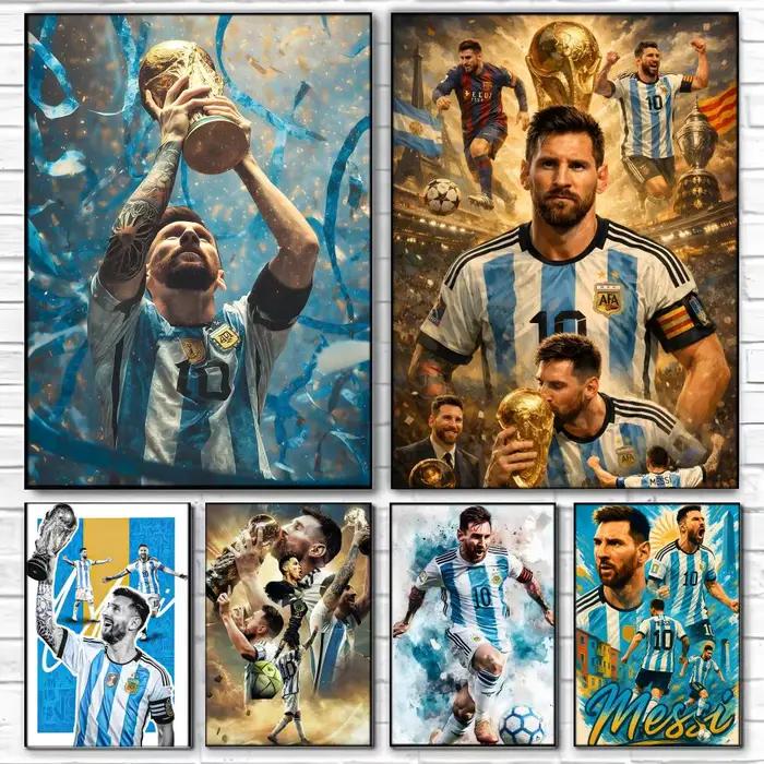 Affiche autocollante de la star du football L-Lionel M-Messi