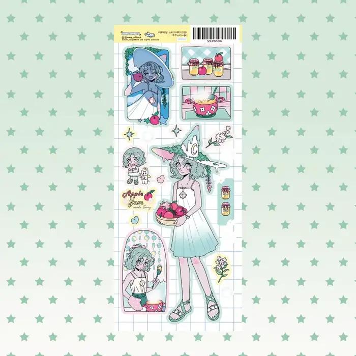 Autocollants de dessin animé coréen mignon doux Cool fille personnage