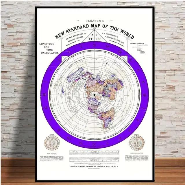 Affiche et imprimés de la terre plate