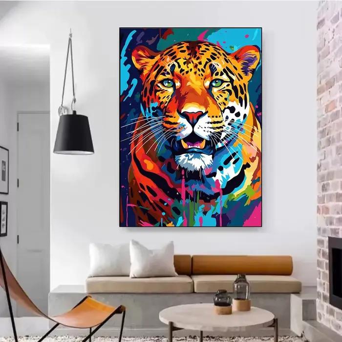 Abstrac – peinture sur toile d'animaux sauvages colorés