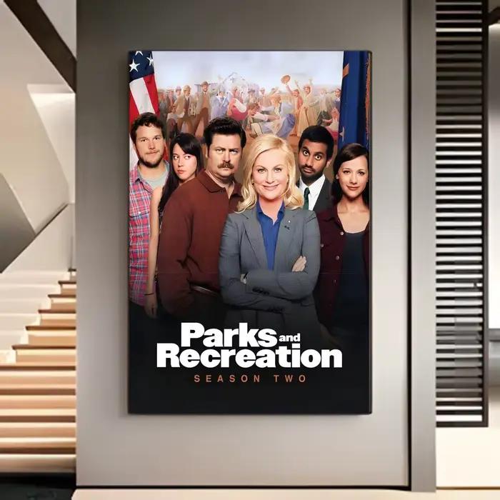 Affiche murale de film américain sur le thème des parcs et de la récréation