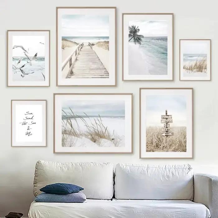Toile d'art mural avec image de paysage de plage nordique