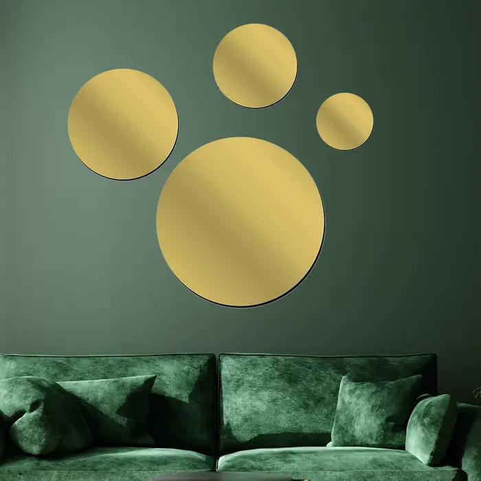 Autocollant miroir rond auto-adhésif décoratif salle de bains 3D acrylique