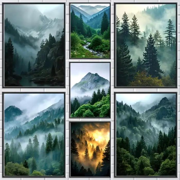 Affiche Misty Mountainside