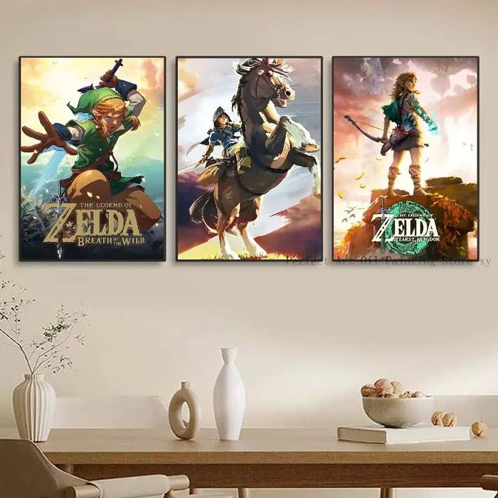 Affiches autocollantes imperméables pour jeux vidéo Anime L-Legend Z-Zeldas, idéales pour la décoration du salon, de la chambre à coucher et du bar