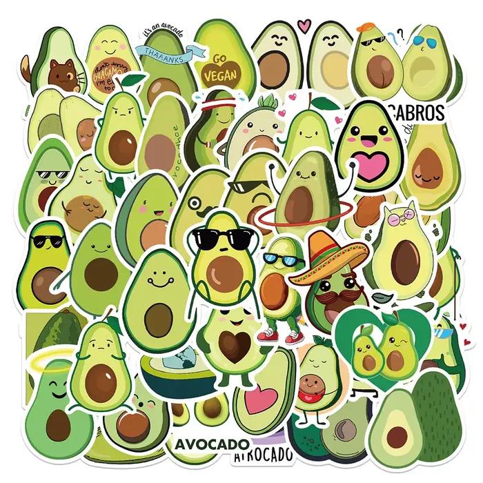 Autocollants d'avocat de dessin animé Kawaii