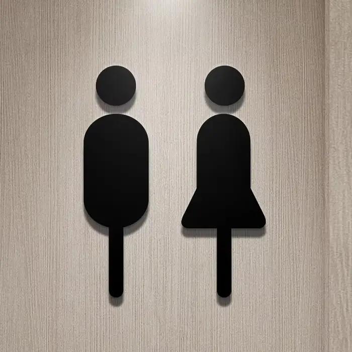 Autocollant de porte de Wc pour hommes et femmes