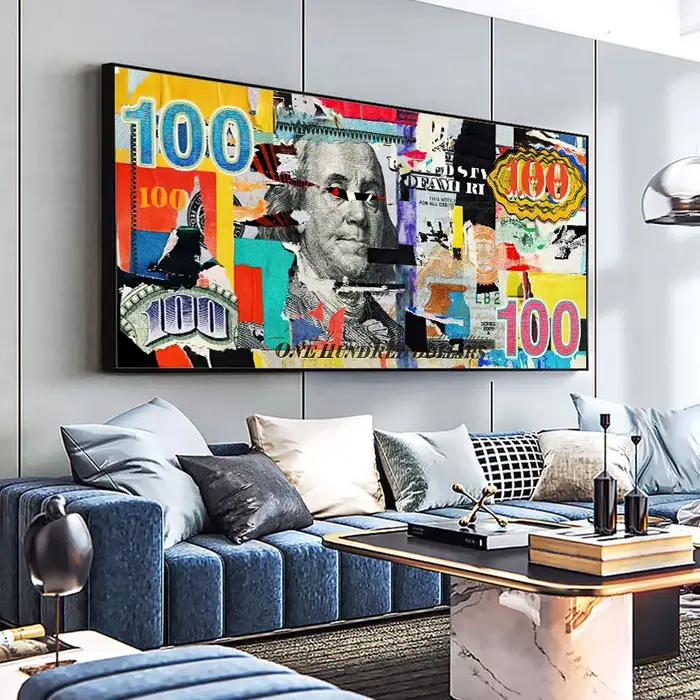 100 Dollar vieil argent mode toile Graffiti esthétique