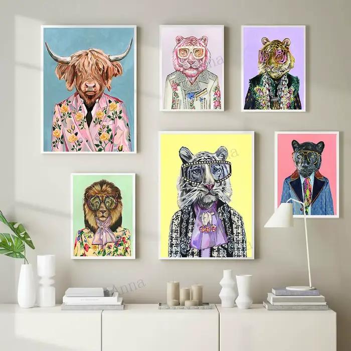 Affiche Pop Art moderne avec animaux