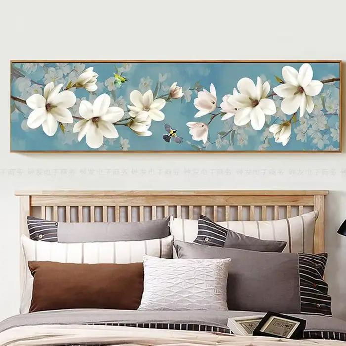 Toile imprimée de fleurs de Magnolia blanches