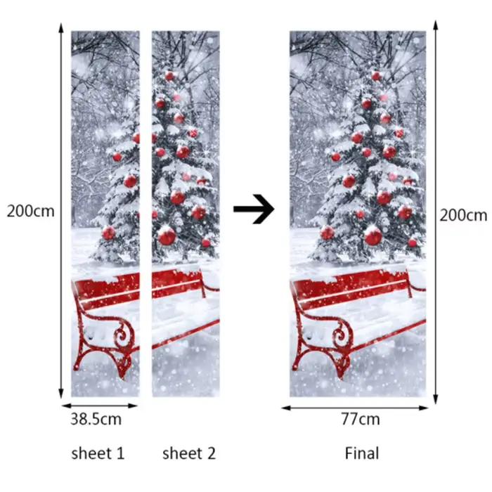 Autocollant mural de décoration de noël en PVC