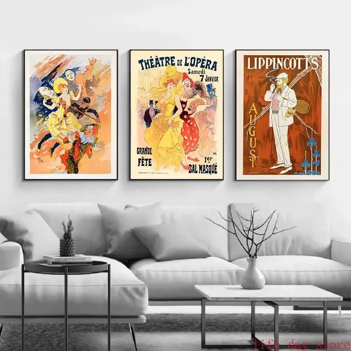 Affiche bohème d'art français vintage pour la décoration intérieure