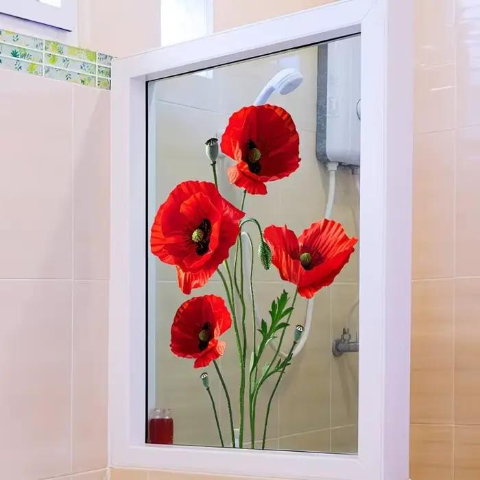 Autocollant mural en verre motif plante verte