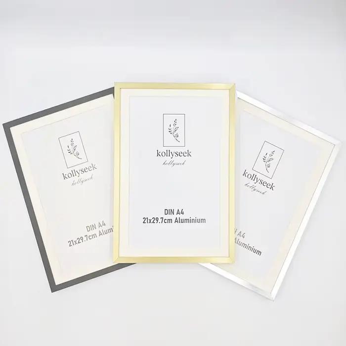 Cadre photo A4 en alliage d'aluminium pour afficher des certificats