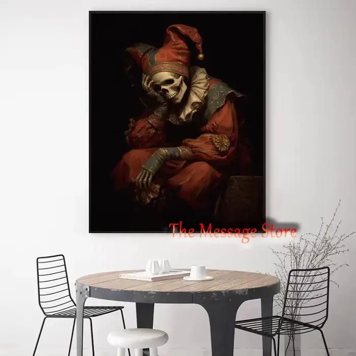 Portrait de bouffon squelette gothique
