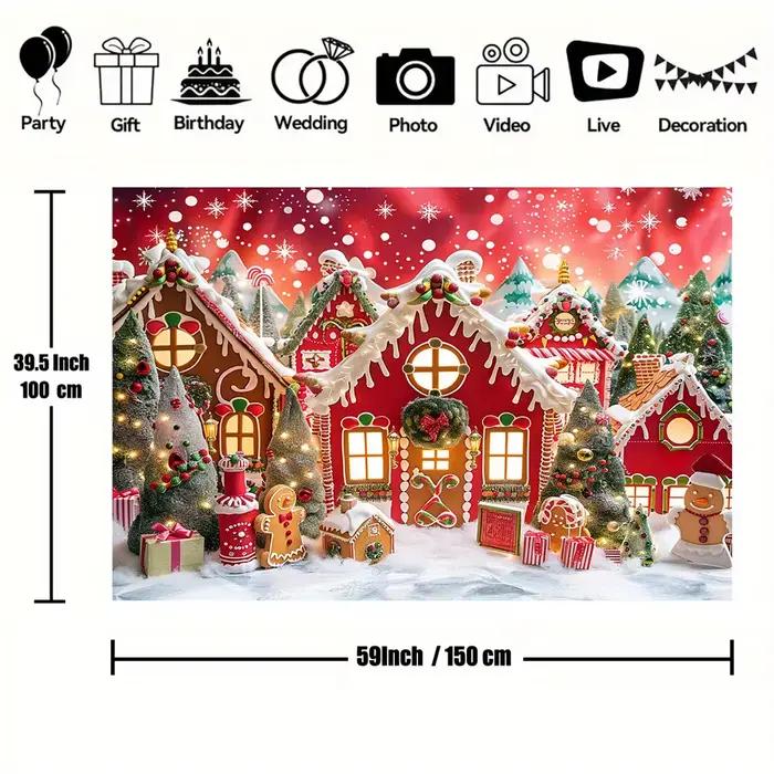 Photographie de fond de maison de pain d'épice de Noël