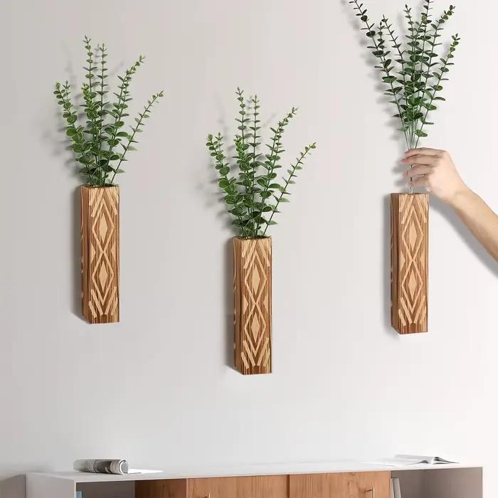 Vase mural en bois de style bohème pour la décoration de la maison