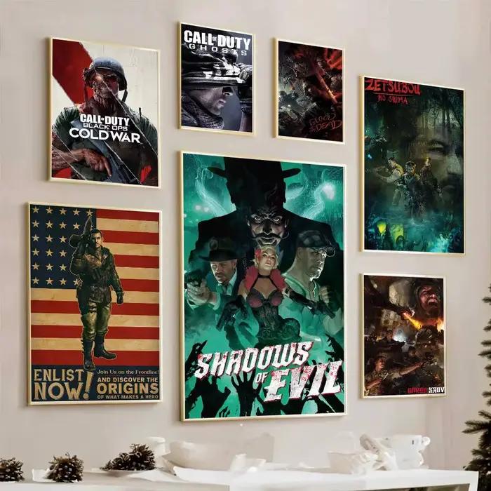 1PC Affiches Adhésives Rétro Cod Zombies Movie en Papier Kraft