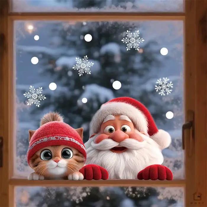 Autocollant en verre du père noël