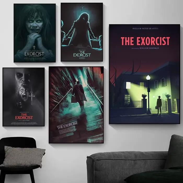 Affiches rétro du film d'horreur classique l'exorciste