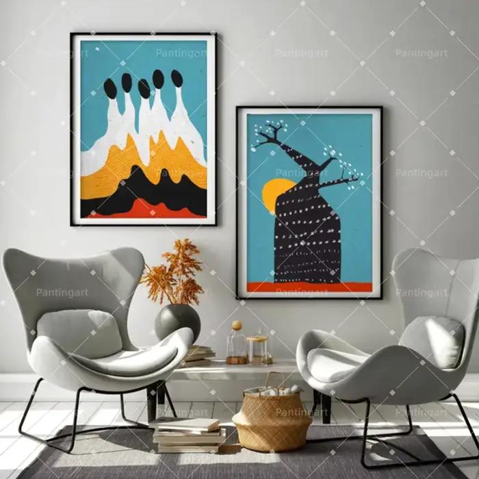 Peinture sur toile abstraite géométrique