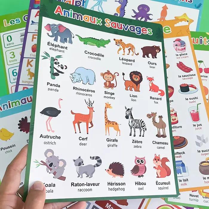 10 ensembles de lettres d'animaux d'affiches françaises