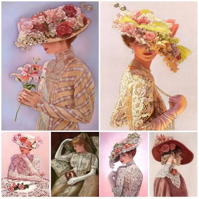 Lady Victoria victorien élégance romantique femme mur Art toile peinture affiche mur photos pour salon maison sans cadre