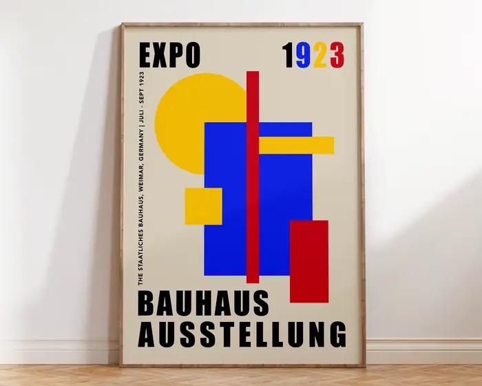 Affiche en toile géométrique moderne Bauhaus, imprimés rétro d'art mural de salon, peinture murale décorative pour la maison du milieu du siècle