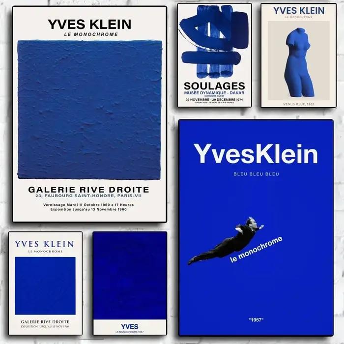 Yves Klein – affiche de galerie d'exposition bleue