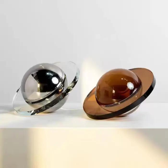 Ornements d'art planète en cristal Transparent