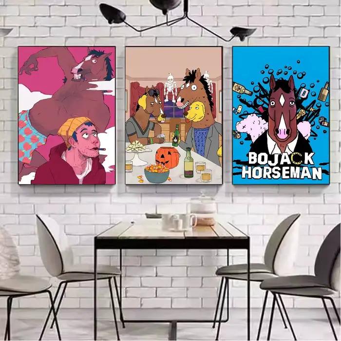 Affiche d'art drôle BoJack H-Horsemans avec imprimés