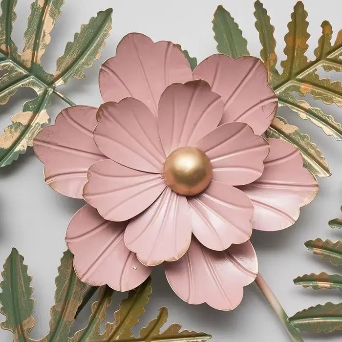 Décoration murale de fleurs de pépinière en métal nordique